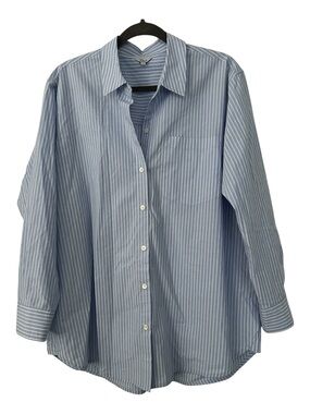 Rails Light Blue and White Striped Shirt